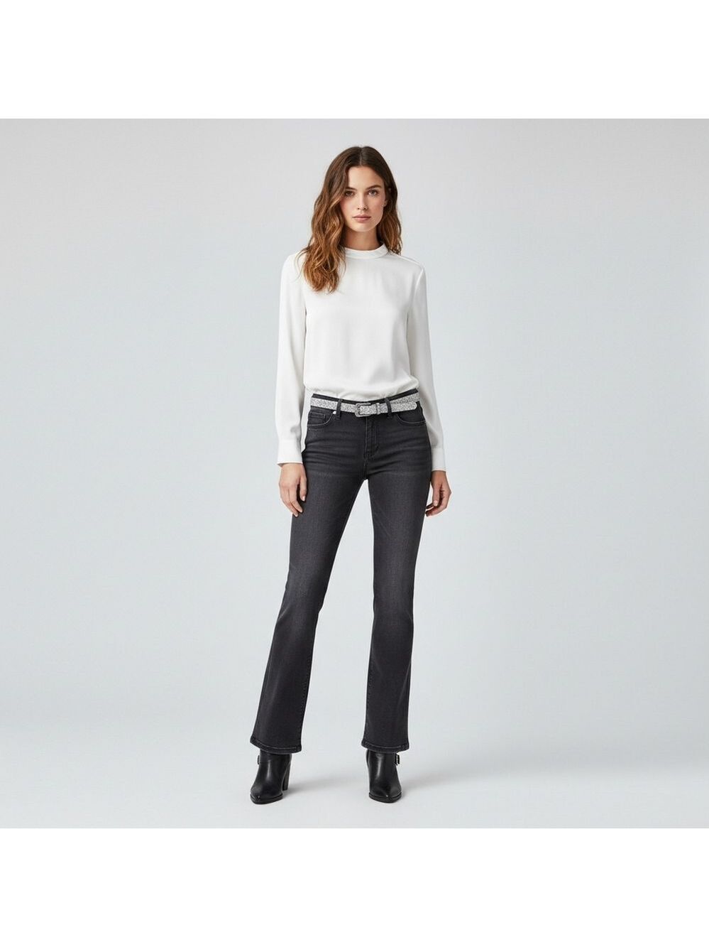 Madden Girls Black Jeans With Glitter Belt Size 7